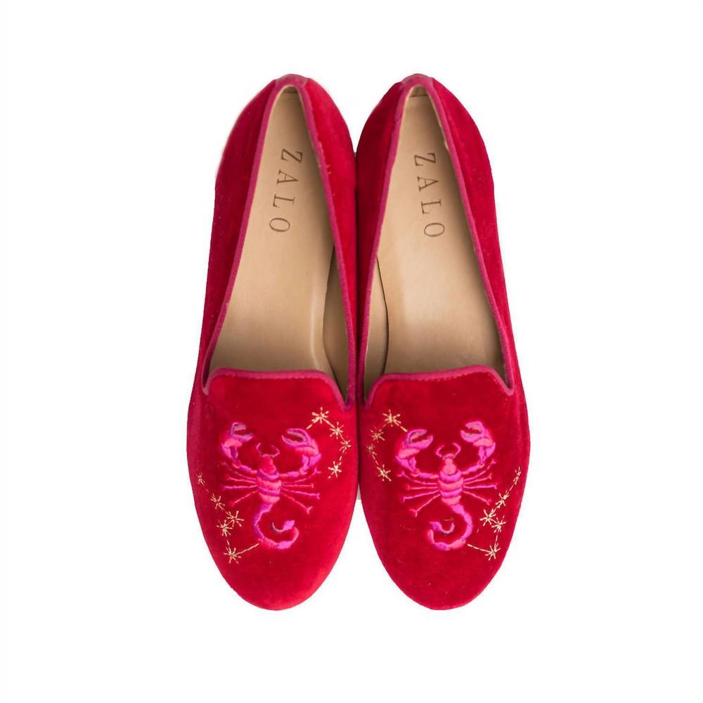 NEW HOUSE OF ZALO scorpio slipper in cherry